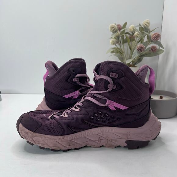 Hoka One One Anacapa Breeze Aero Mid Trail Running Shoe Raisin/Mauve Women 9.5B - Picture 7 of 10